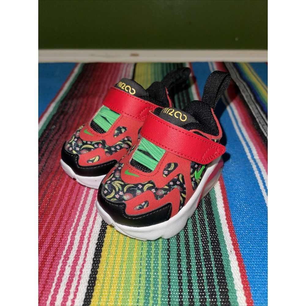 Nike Air Max 200 Toddler 2C Fruit Sneakers University Red Green Spark Adorable